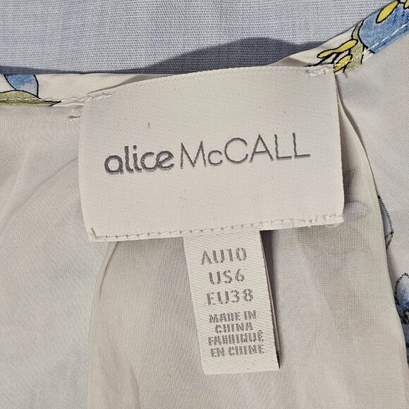 Alice McCall Floral Midi Dress Women Size 6 White Side Zip - Picture 4 of 15